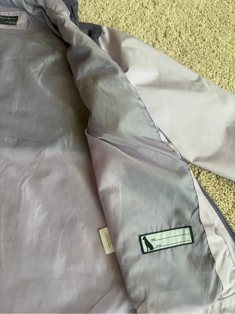 Eddie Bauer Lavender and Deep Purple Kids Girls Jacket Size 10-12